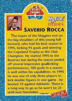 1996 Select Tip Top Hyfibe Heroes #33 Saverio Rocca Back